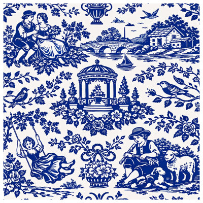 Blue Toile Pattern Comforter