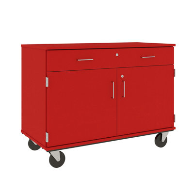 Mobile 2 Compartment Manufactured Wood Classroom Cabinet