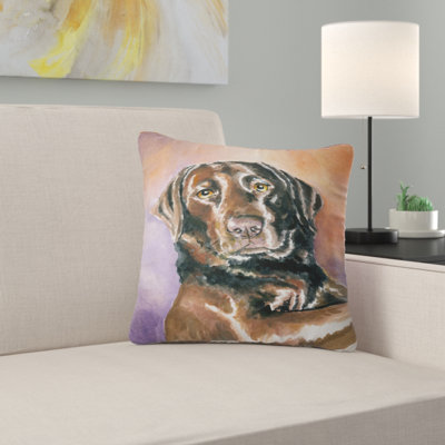 Brown Dog Watercolor - Animal Printed Pillow