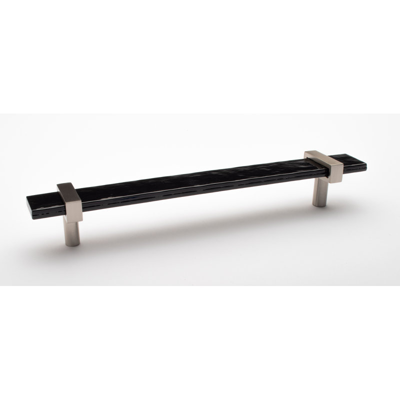 Adjustable 9" Length Bar Pull, Satin Brass/Black, 9"