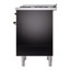 Cuisinière à double combustible ILVE Nostalgie II Series 36 po avec 6 brûleurs scellés et plaque de cuisson (gaz naturel, porte vitrée)-98168265-124968149
