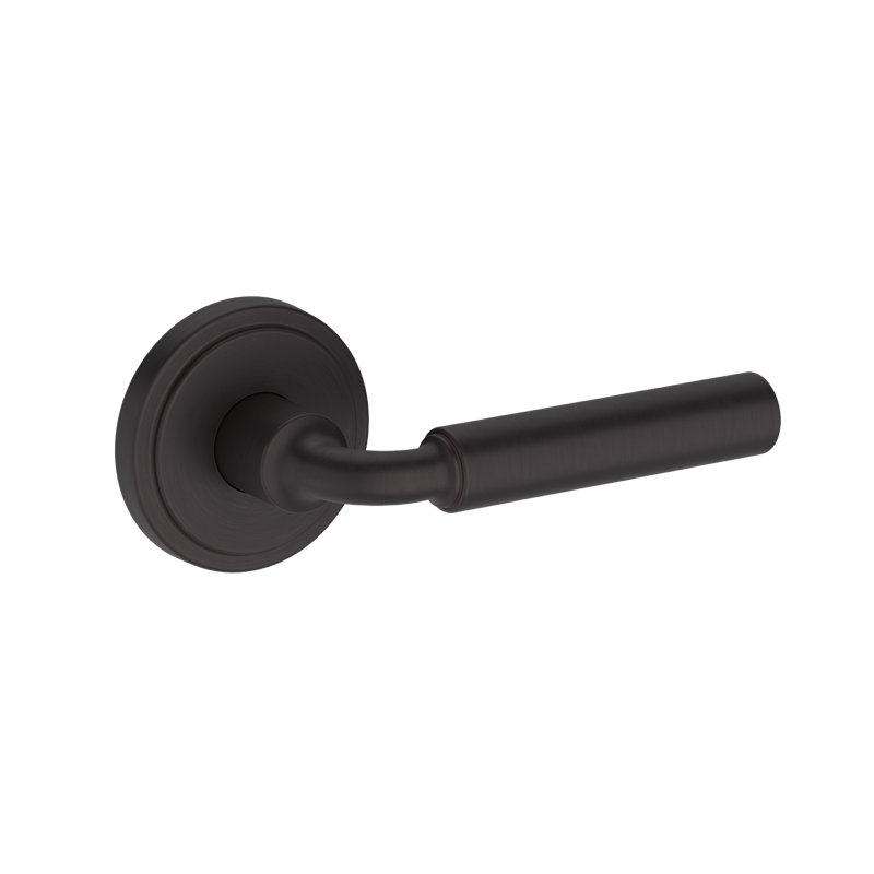 La Conner Half Dummy Lever with Stepped Round Rose in Polished Chrome, Venetian Bronze