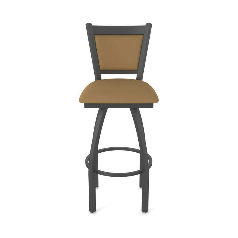 Tabouret pivotant Hadleigh, Étain, Vinyle - selle Canter, Tabouret de bar (siège d'une hauteur de 36 po)