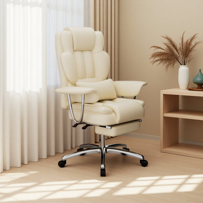 Office Chair，Big And Tall Executive Office Chair With Footrest, Leather Computer Chair, Ergonomic Reclining Chair High Back , Large Home Office Chair