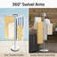 Porte-serviettes de spa d'extérieur en marbre naturel KES avec base 1,5X plus lourde, 4 bras réglables avec plateau de rangement, acier brossé