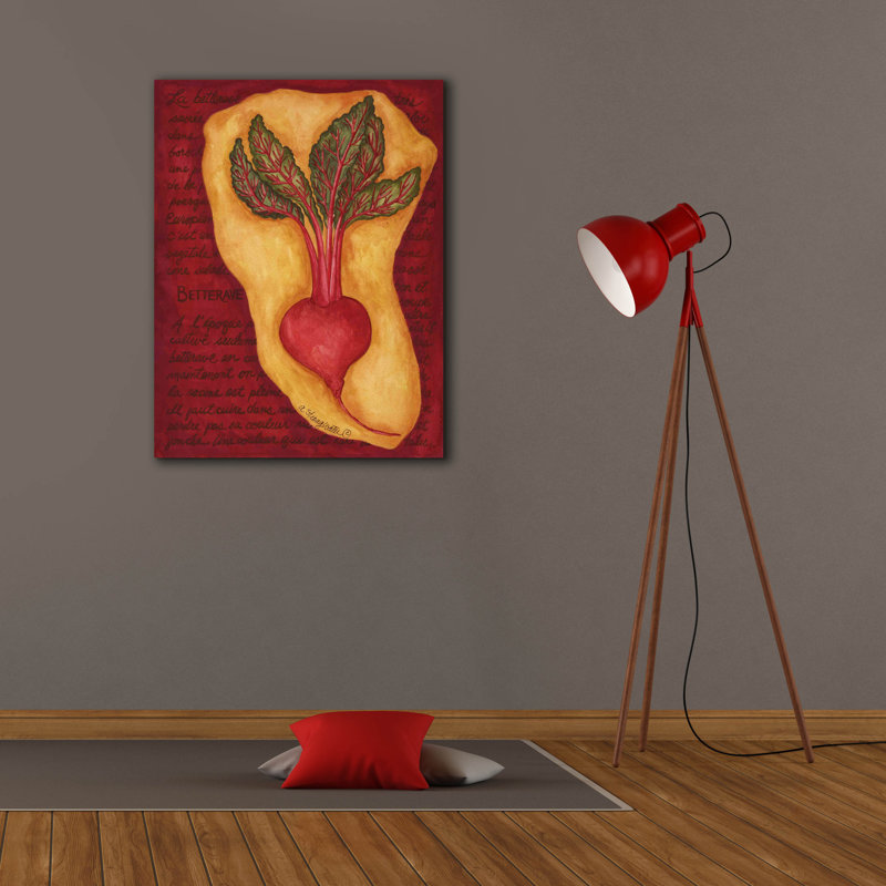 Art mural sur toile Epic Graffiti «Veggies On Red L Betterave» par Andrea Strongwater, H 16 po x l 12 po x P 0,75 po
