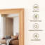 Miroir moderne pleine longueur de 70 po x 31 po avec cadre d'aspect bois ps, verre incassable, montage mural ou incliné-888870255