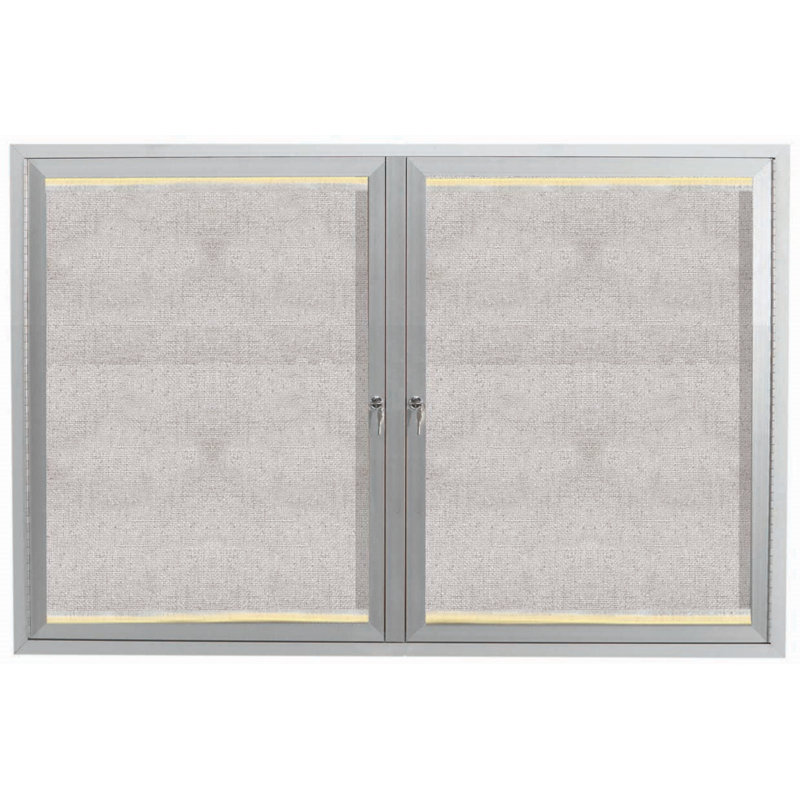 AARCO No Vinyl Wall Metal Bulletin Board, 3' H x 4' W, Clear Satin Anodized