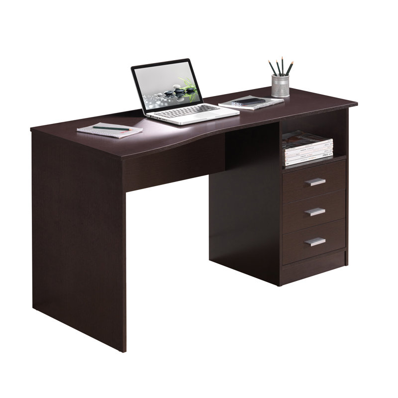 Classic Computer Desk with Multiple Drawers, Wenge, 29.5" H x 51.25" W x 23.5" D