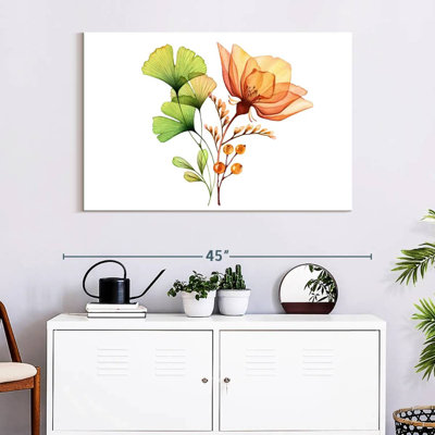 Sheer Flower And Ginkgo Leaf