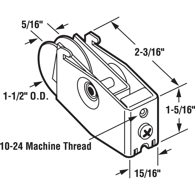 Ensemble de rouleau de porte coulissante en acier de 1-1 / 2 po à roulement à billes (paquet simple)