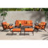 Minhaj Eucalyptus 5 - Person Patio Conversation Set with Sunbrella® Cushions