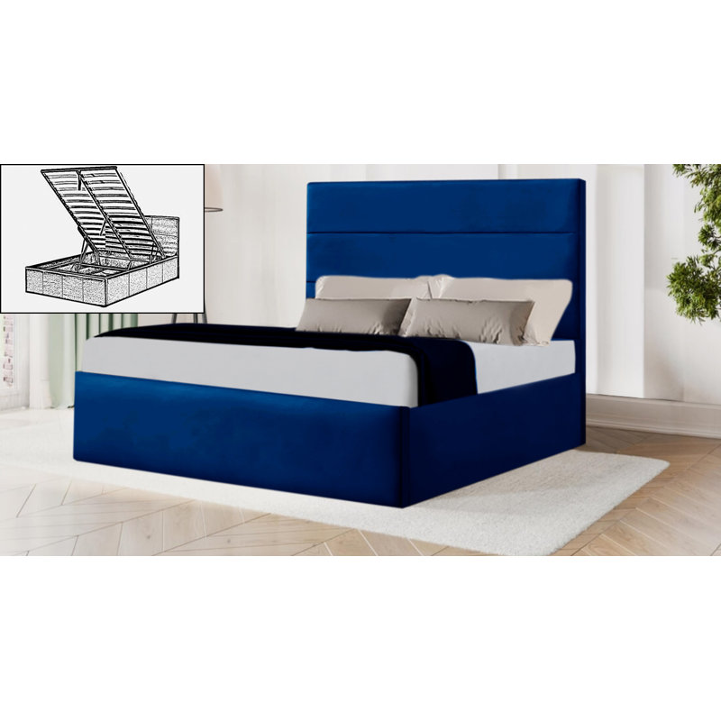 Balom Upholstered Ottoman Storage Bed, UK Single - DE 90 x 190 cm, 46 cm H x 30 cm W