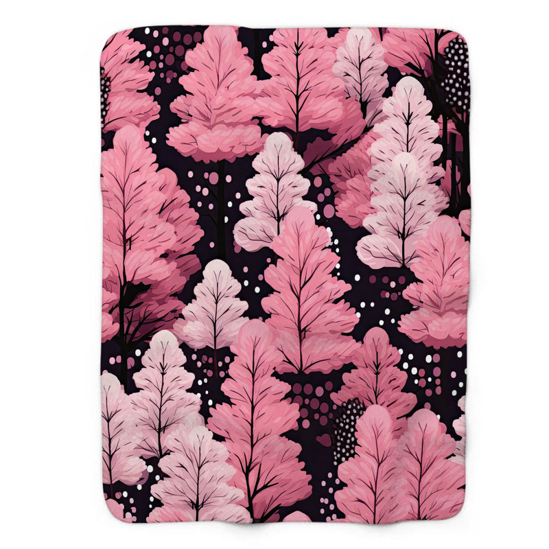 Jeté Pink Pine Enclave - 1 pièce Premium Sherpa, Lit simple