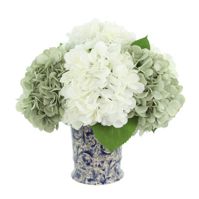 Hydrangea Arrangment In A Chinoiserie Vase