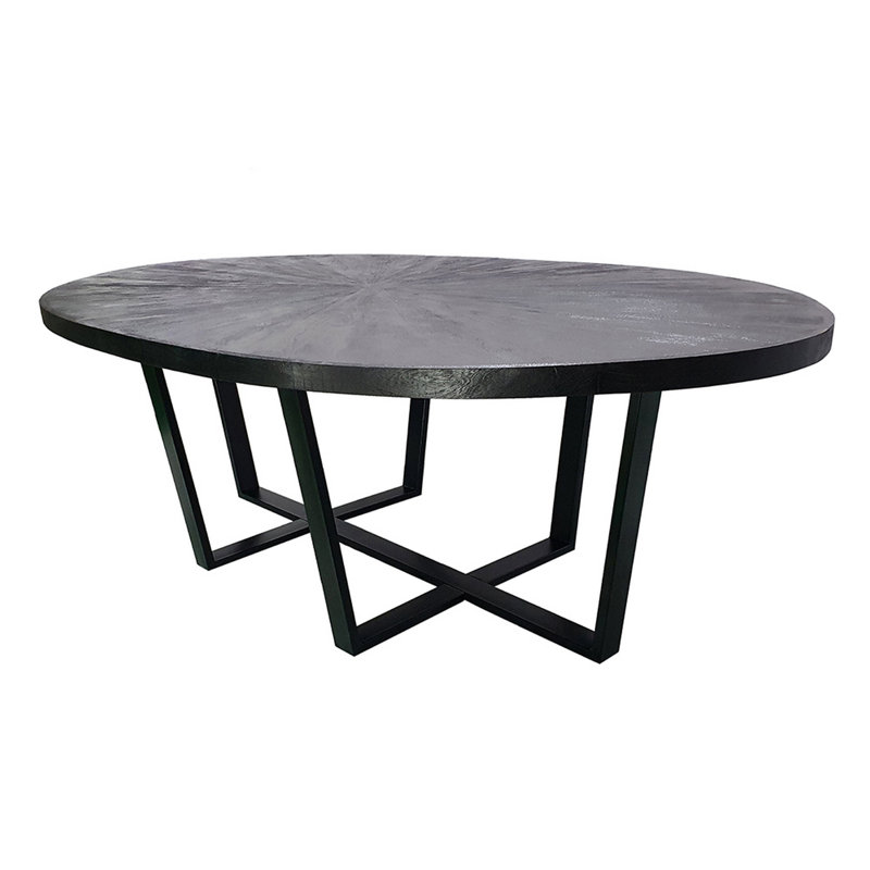 Table de salle à manger Eric Acacia, Noir, H 30,75 po x L 90,5 po x l 55,5 po