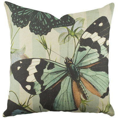 Butterfly Cotton Throw Pillow