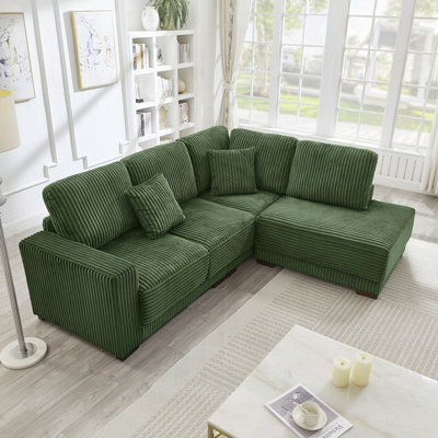 Reversible L-Shaped Sofa With Ottoman