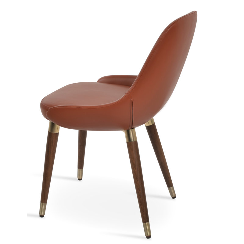 Gazel Wood Side Chair, Cinnamon Leatherette