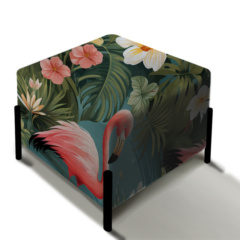 Flamingo Paradise - motif tropical - repose-pieds carré tropical