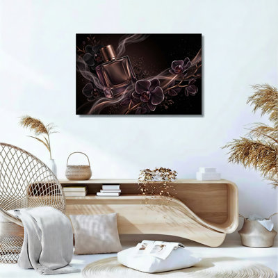 Ensemble de 1 tableau sur toile à motif floral foncé