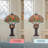 36"H Poppies Tiffany-Style Stained Glass Table Lamp
