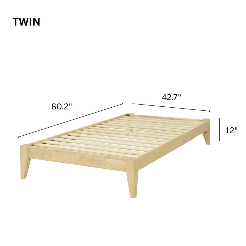 Base en bois Kieron Nova, Naturel, Lit simple