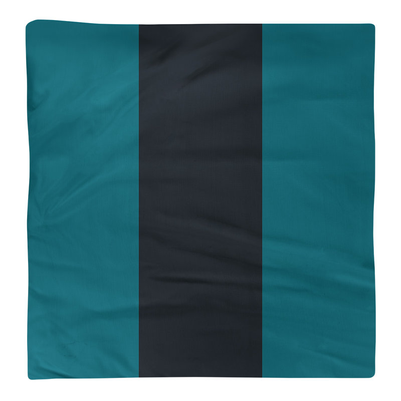 Cotton Striped Square Napkin, Teal/Black