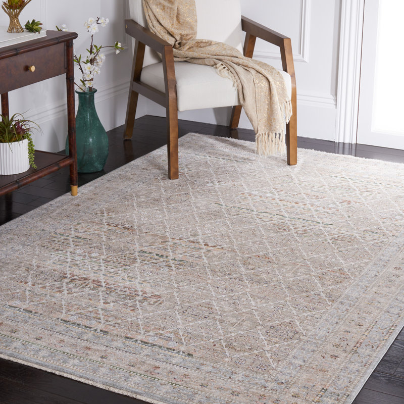 Tapis ivoire / bleu Princeton 915, Tapis de couloir 2 pi 7 po x 10 pi