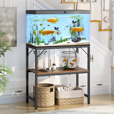 Support d'aquarium 20 gallons avec étagères de rangement à 2 niveaux