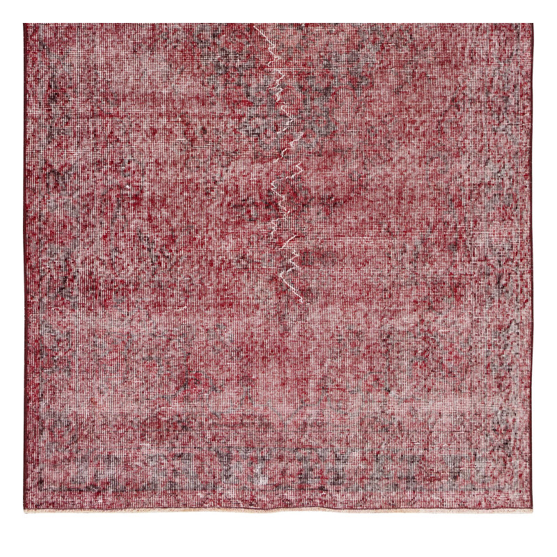 Tapis turc contemporain fait à la main 4 x 7,6 pi de couleur rouge