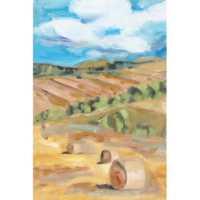 Hay Bales II by Melissa Wang - Painting