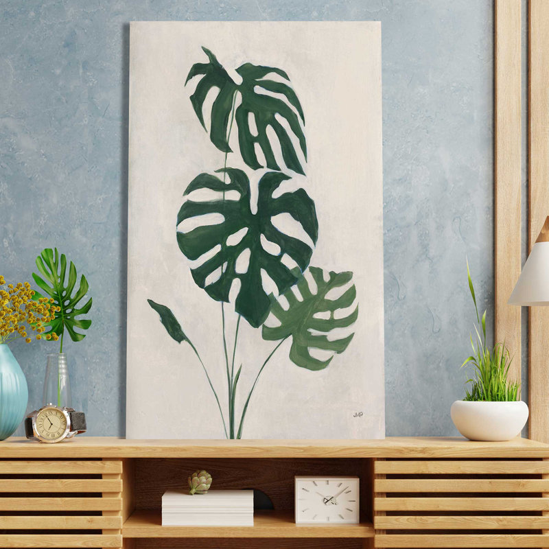 Palmier botanique I - Peinture, H 30 po x l 18 po x P 1 po, Toile tendue