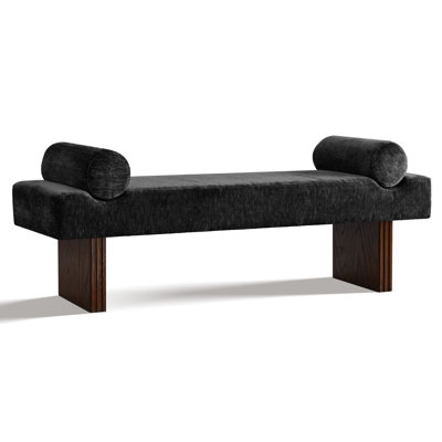 60" W Chenille Upholstered Bench