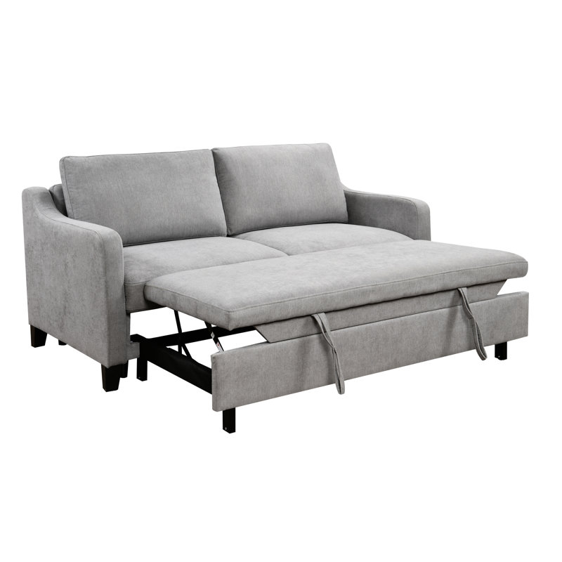 Futon de salon moderne, convertible 3 en 1 avec lit gigogne, réglable, lit blanc gris,
