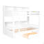 Lit superposé simple avec tablettes intégrées à côté des lits supérieur et inférieur et tiroir de rangement