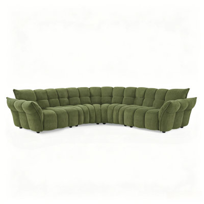 Minimore Modern Style 112.6" W Marigold L Shape 5s Sofa