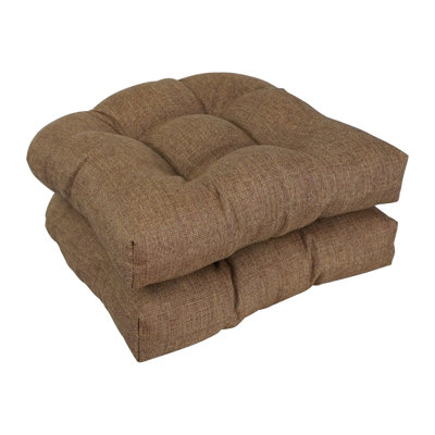 19-Inch Rounded Back Woven Olefin Outdoor Chair Cushions  (Set Of 2)