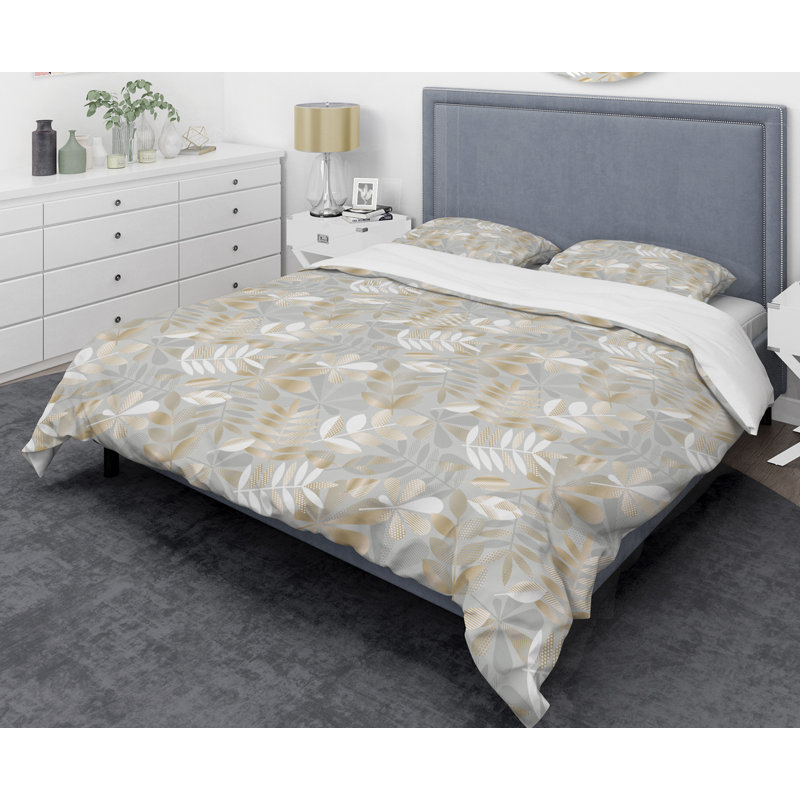 Coastal Polyester Twill Abstract Duvet Cover, King Duvet Cover + 2 Shams