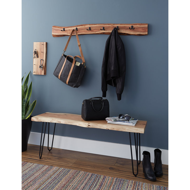 Solid Wood Bench, 45.72cm H x 121.92cm W x 35.56cm D