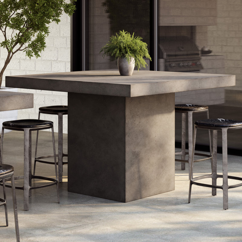 Kareen Bar & Counter Height Pedestal Dining Table, Counter Table (36.25" Height), Dark Gray