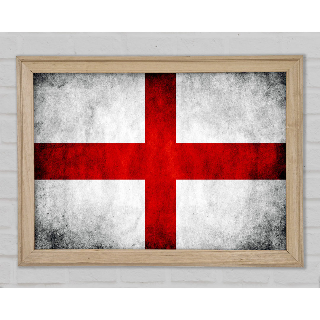 St. George Flagge England Gerahmter Druck