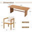 Ensemble repas pour 8 personnes avec table rectangulaire en bois d'acacia-776245987