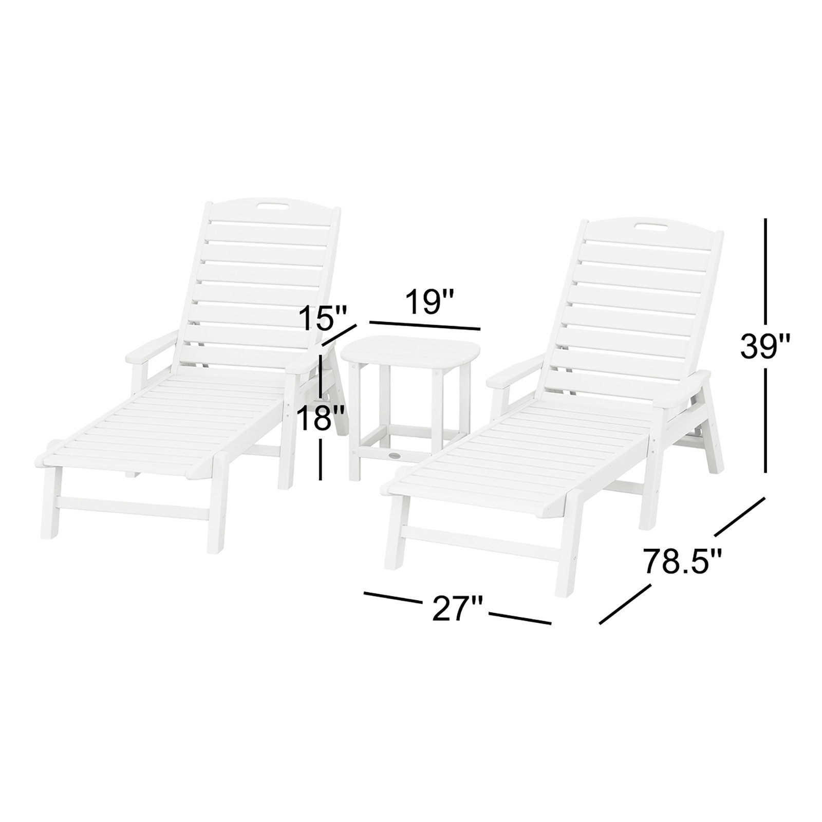POLYWOOD® Nautical 2-Person Patio Seating Group, White