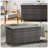GDY 28 " W 120 Gallons Water Resistant Wicker Deck Box with Wheels in Gray