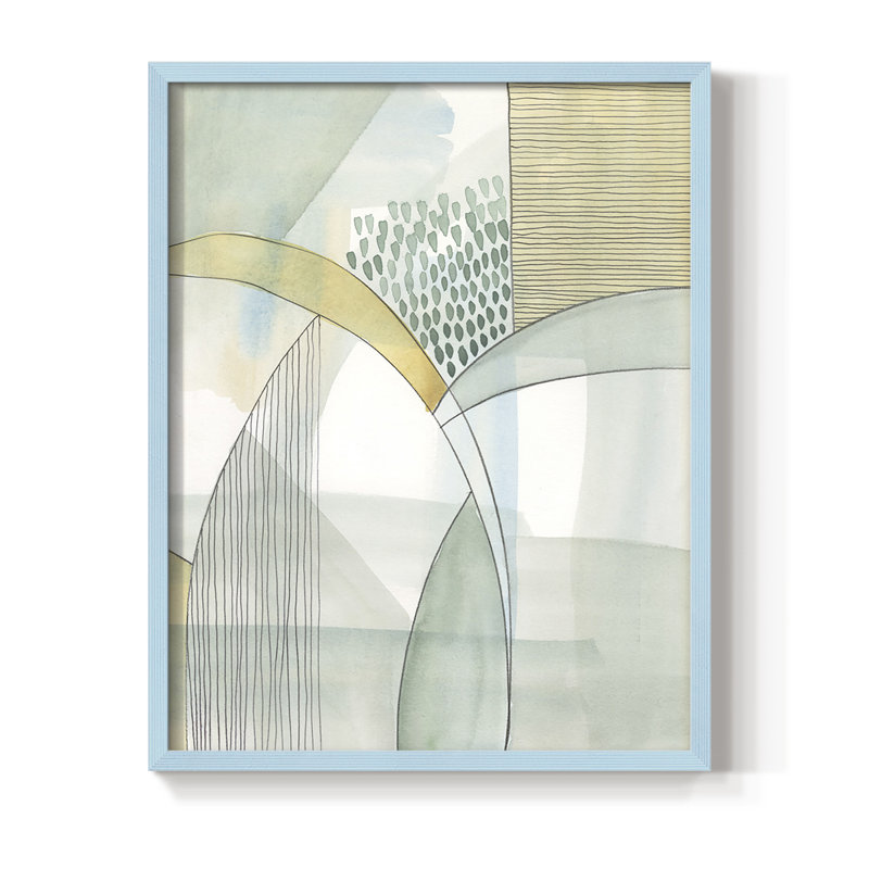 Mint Reflection I Framed Print - Solid Wood, Blue, 10" H x 8" W