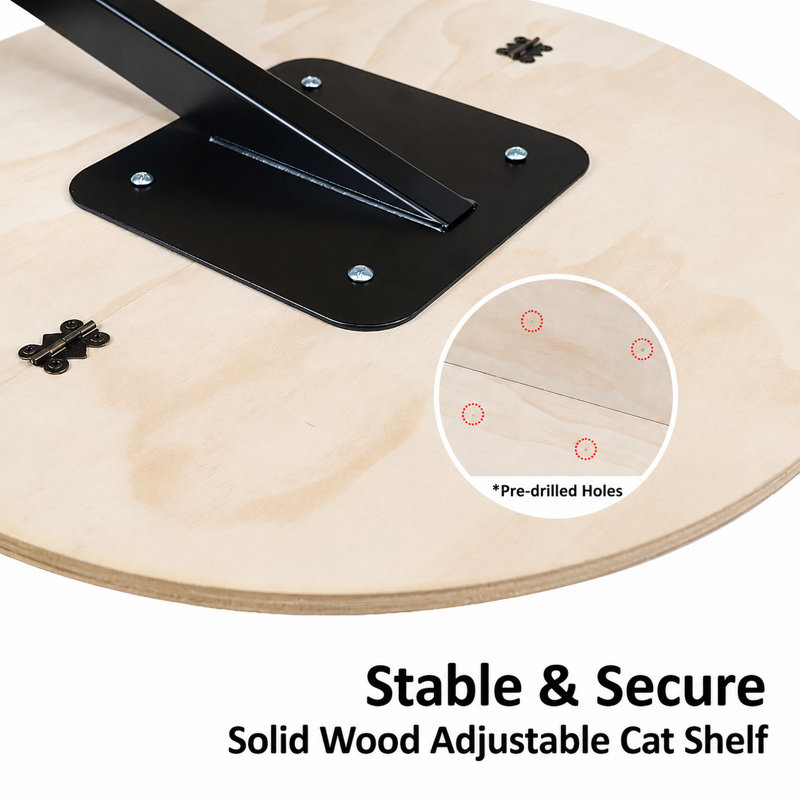Lit de bureau pivotant à 360 ° à hauteur réglable, perchoir d'escalade compact pour chats de grande taille, White