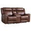 Causeuse inclinable manuelle en similicuir de 75 po de largeur avec console centrale et porte-gobelets (ensemble de 2)-2097838034
