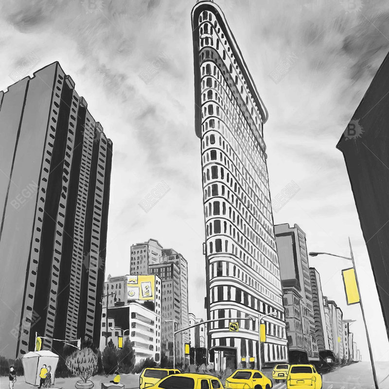 «Outline Of Flatiron Building To New-york»