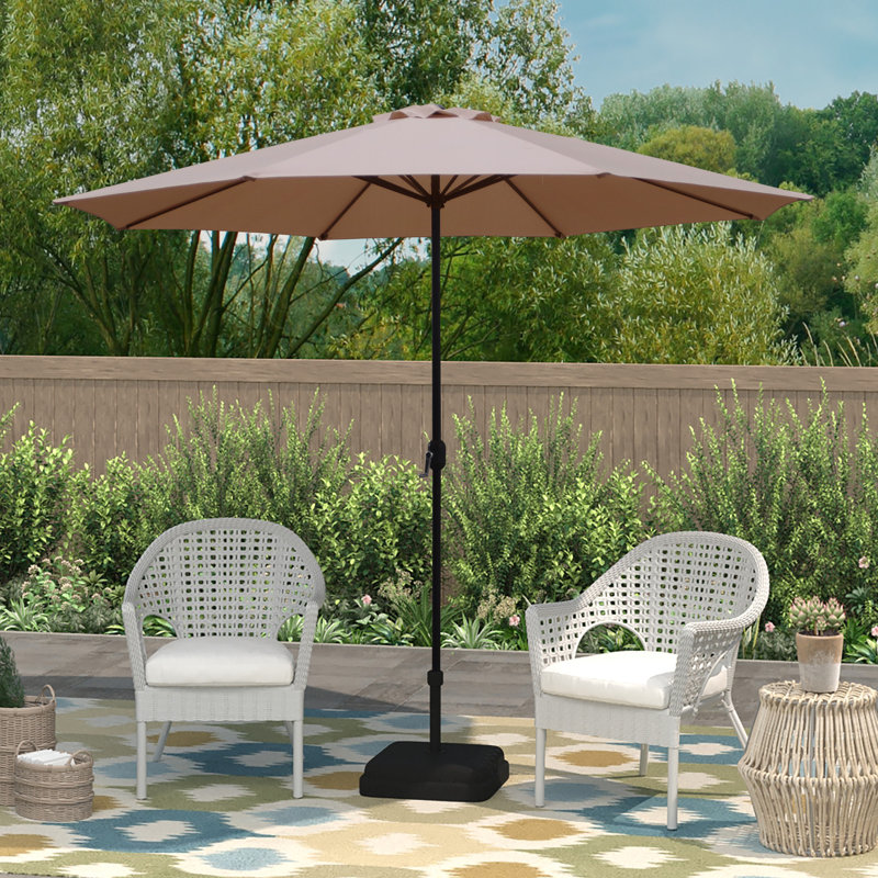 Parasol de marché octogonal Fazlie, Brun clair